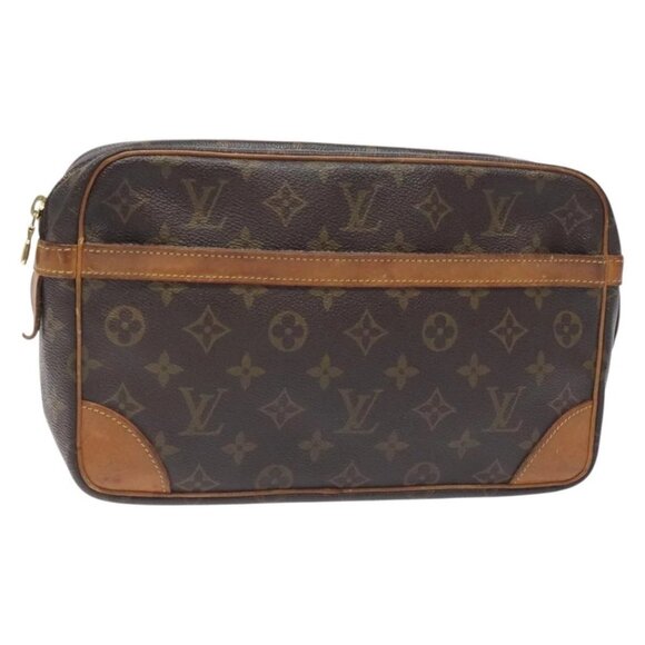 LOUIS VUITTON Monogram Compiegne 28 Clutch Bag M51845 LV Auth BA3821 - Picture 1 of 16